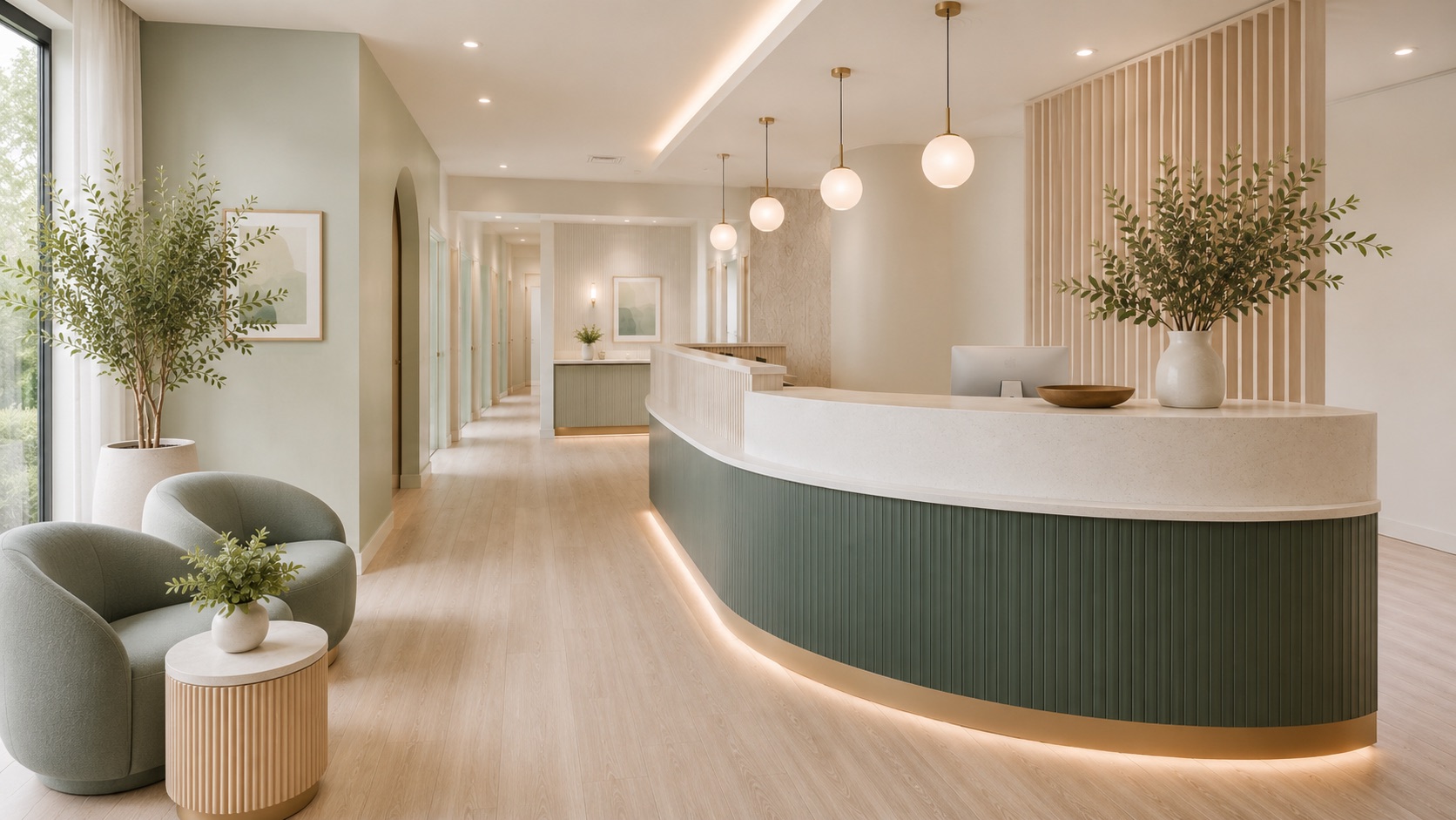 Reception desk at Island Dental Studio, Guernsey