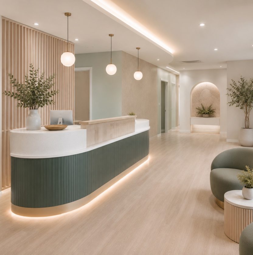 Private dental practice reception area, Guernsey
