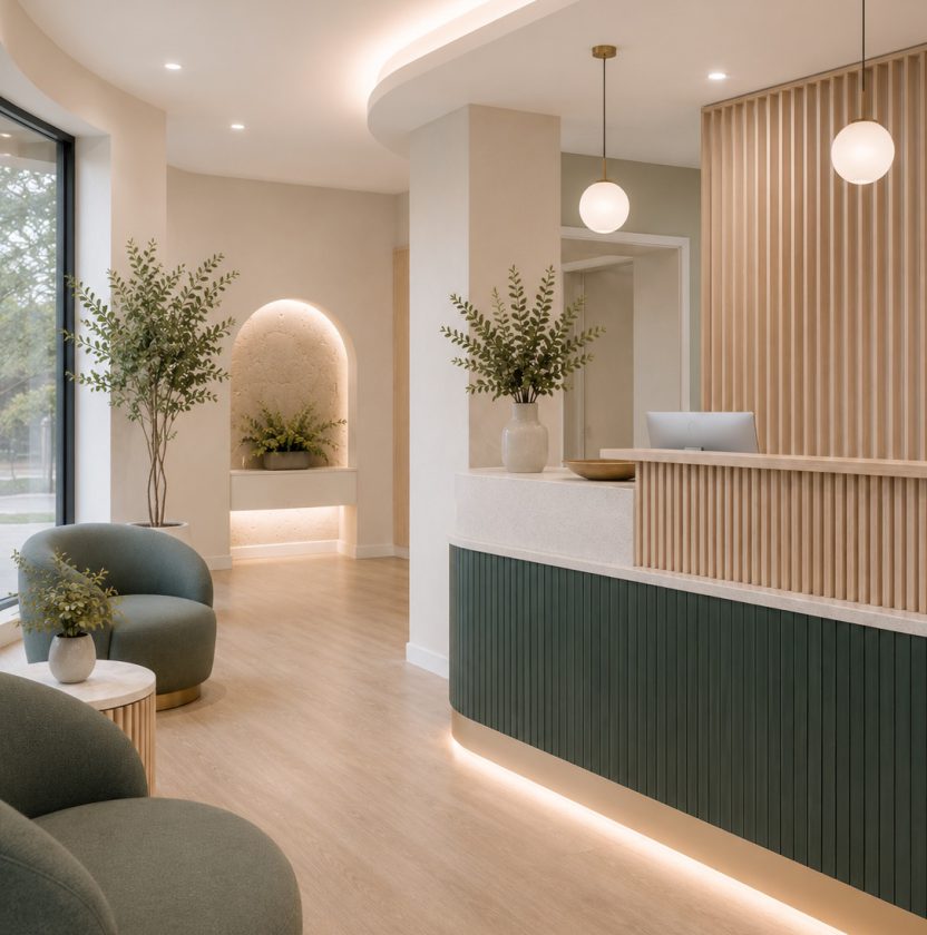 Private dental practice reception area, Guernsey