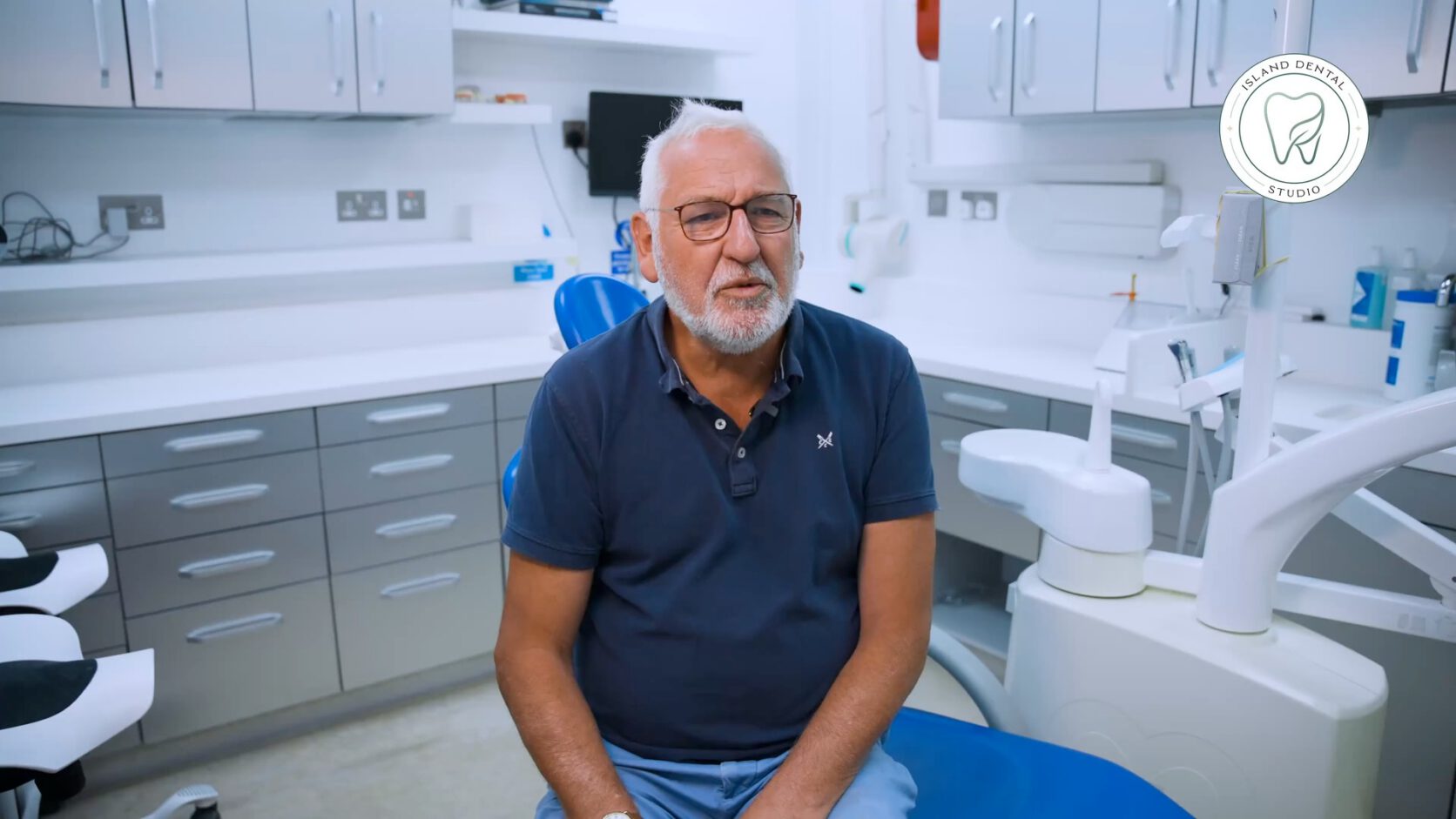 Neil, a patient at Island Dental Studio, in the treatment room